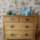 Old 4-drawer chest of drawers in solid pine