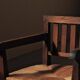 Handcrafted oak and straw armchair, France, circa 1950.