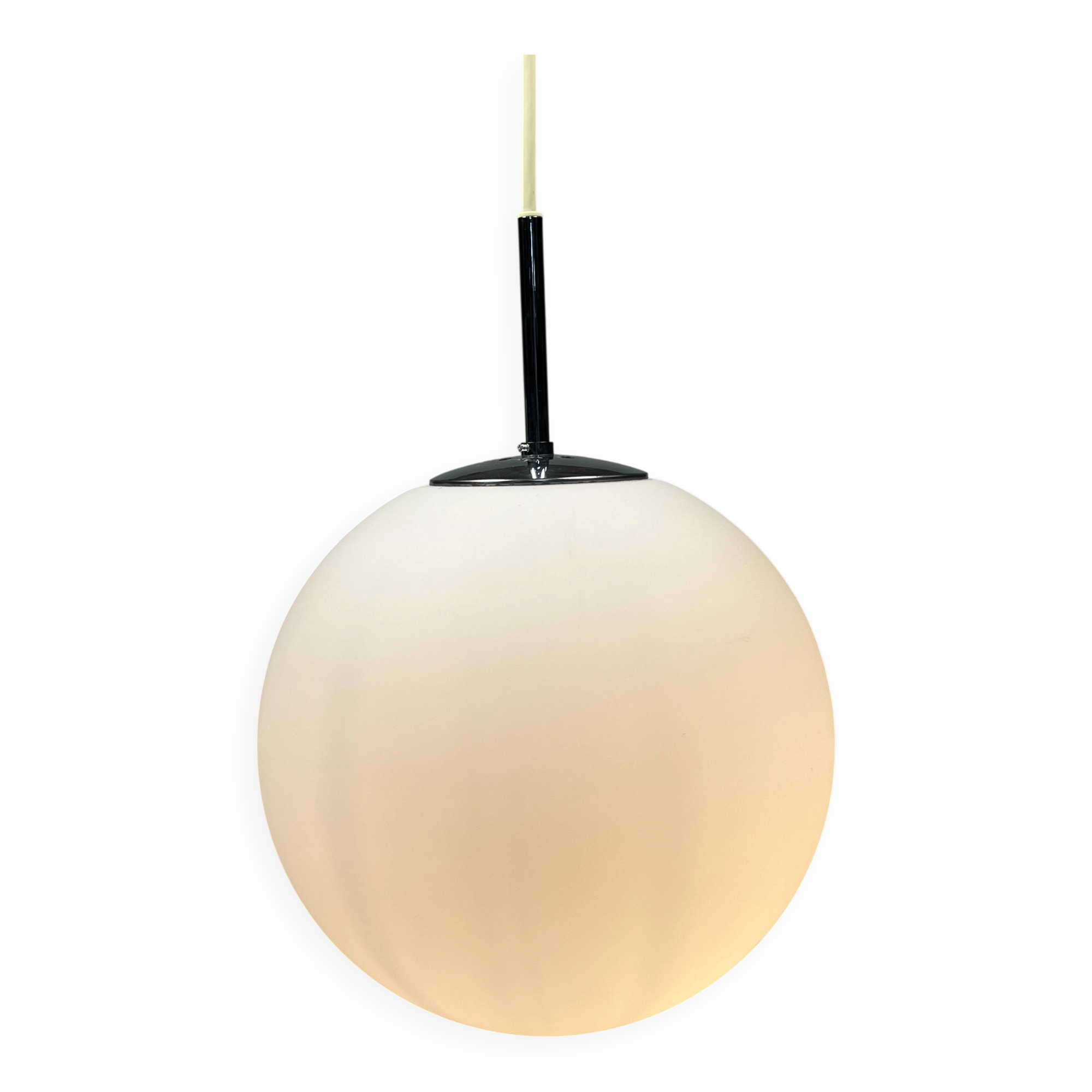 Vintage Glass Globe Lamp / Hanging Lamp, Glashütte Limburg, Germany 1960's