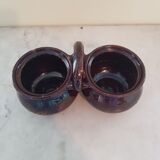 Double pot in varnished sandstone