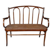 Curved beech bench, stamped J&J Kohn – Early 20th century