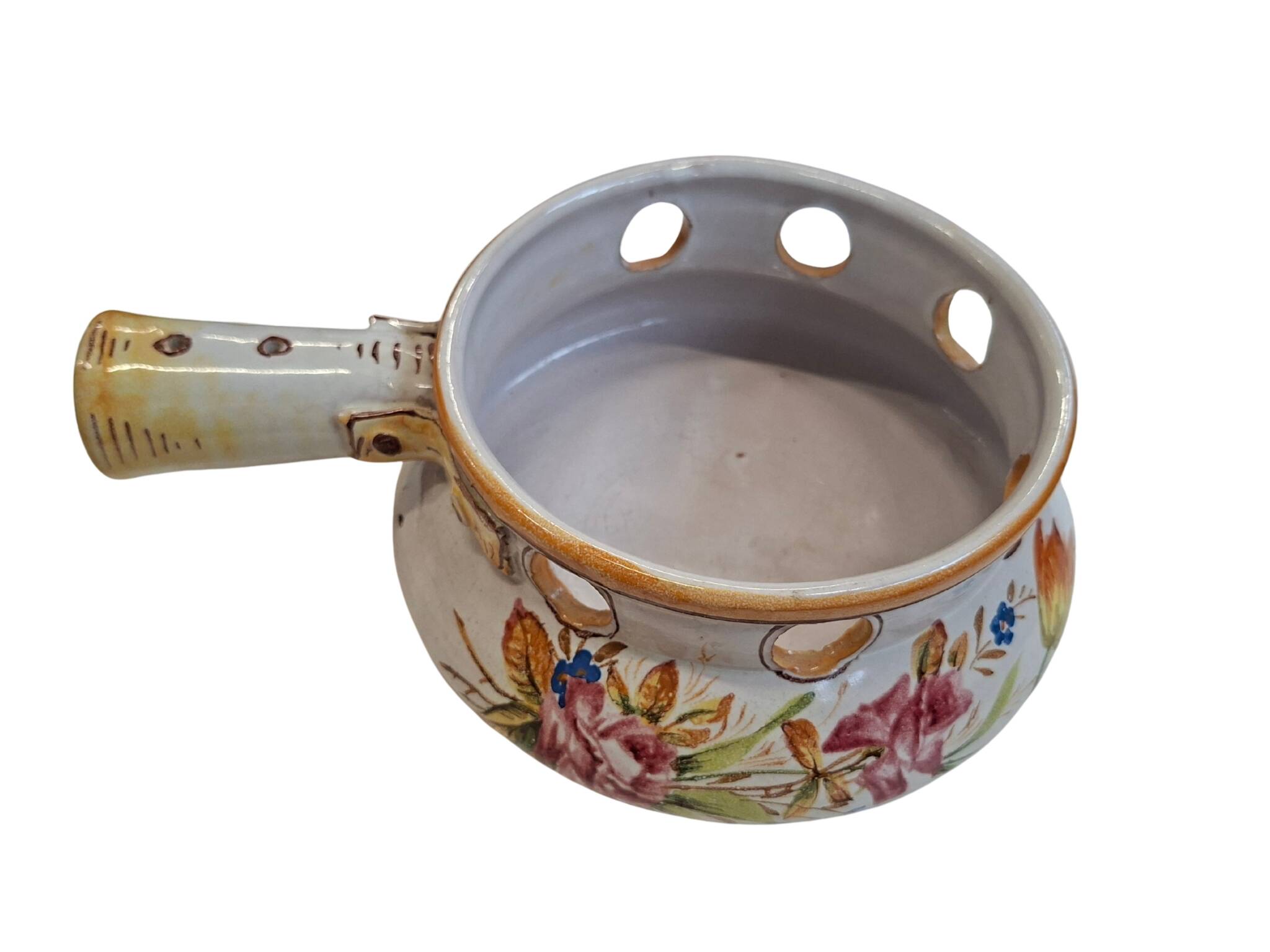 Scaldino in Ceramica Dipinto a Mano – Stile Deruta – Vintage da Collezione