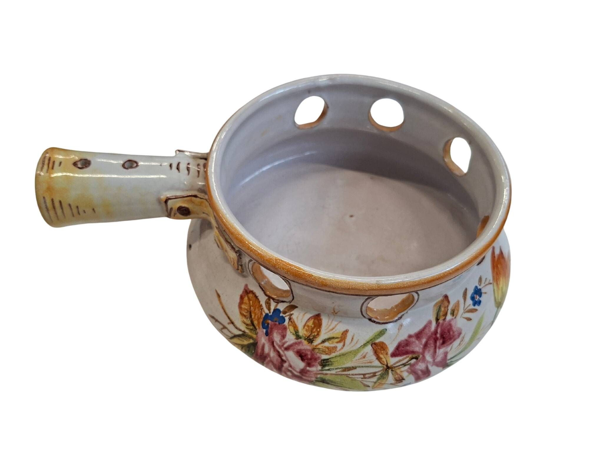 Scaldino in Ceramica Dipinto a Mano – Stile Deruta – Vintage da Collezione