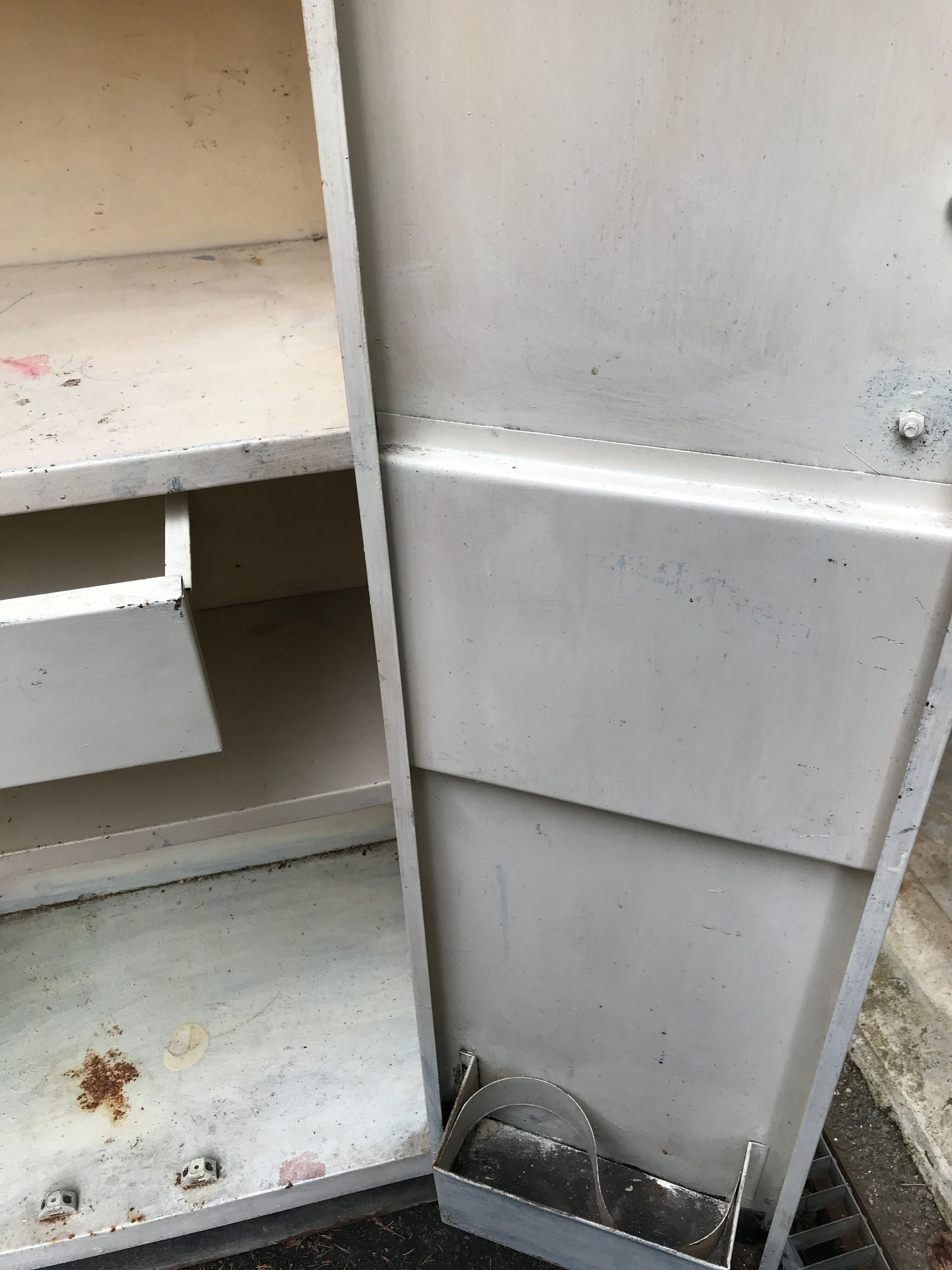 Parisian white metal kitchen cabinet