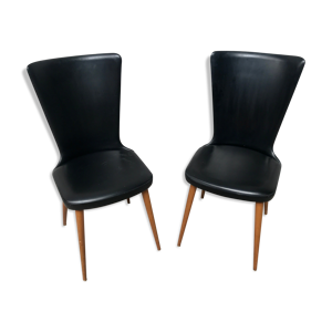 Paire de chaises Baumann - simili cuir