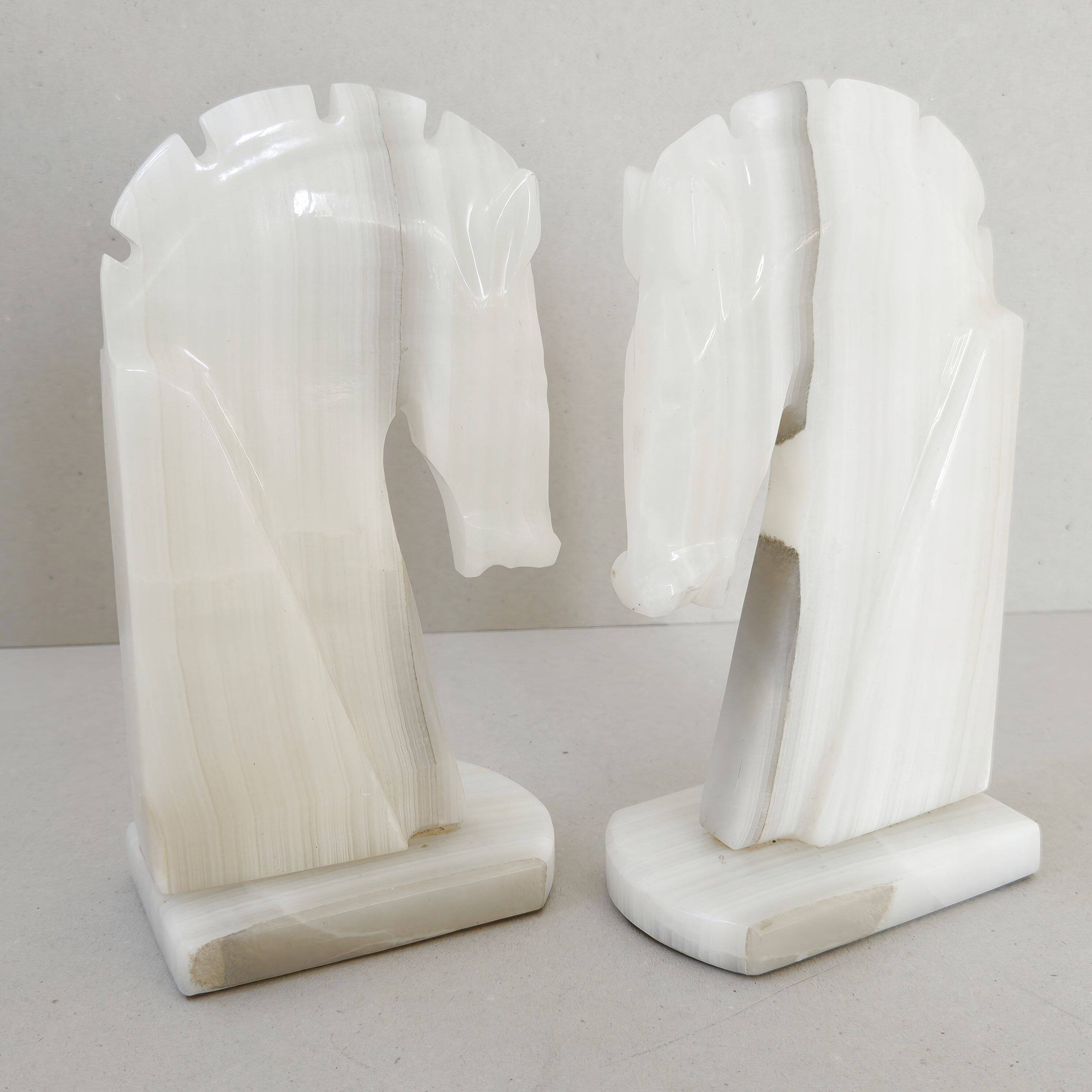 Pair of vintage 1970s onyx bookends