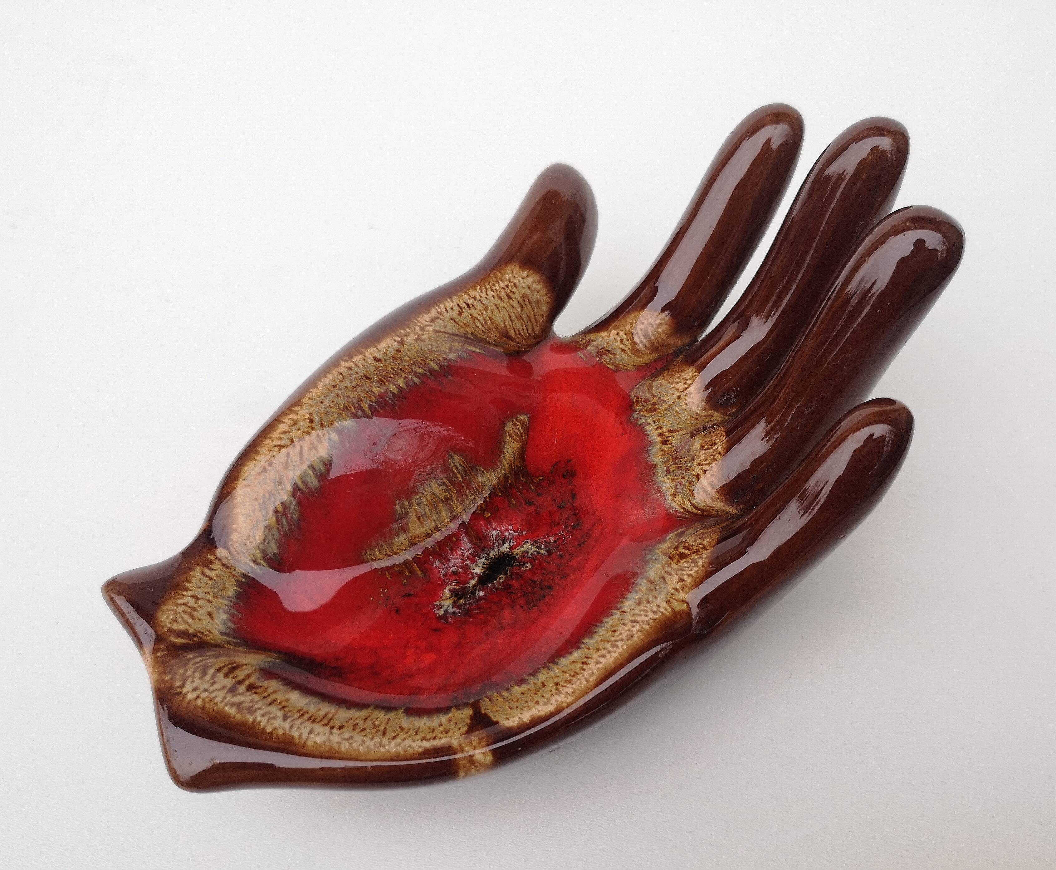 Vintage hand glazed ceramic ashtray