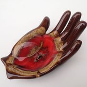 Vintage hand glazed ceramic ashtray