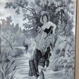 Paire de tableaux en soie