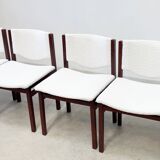 Set of six boucle dining chairs
