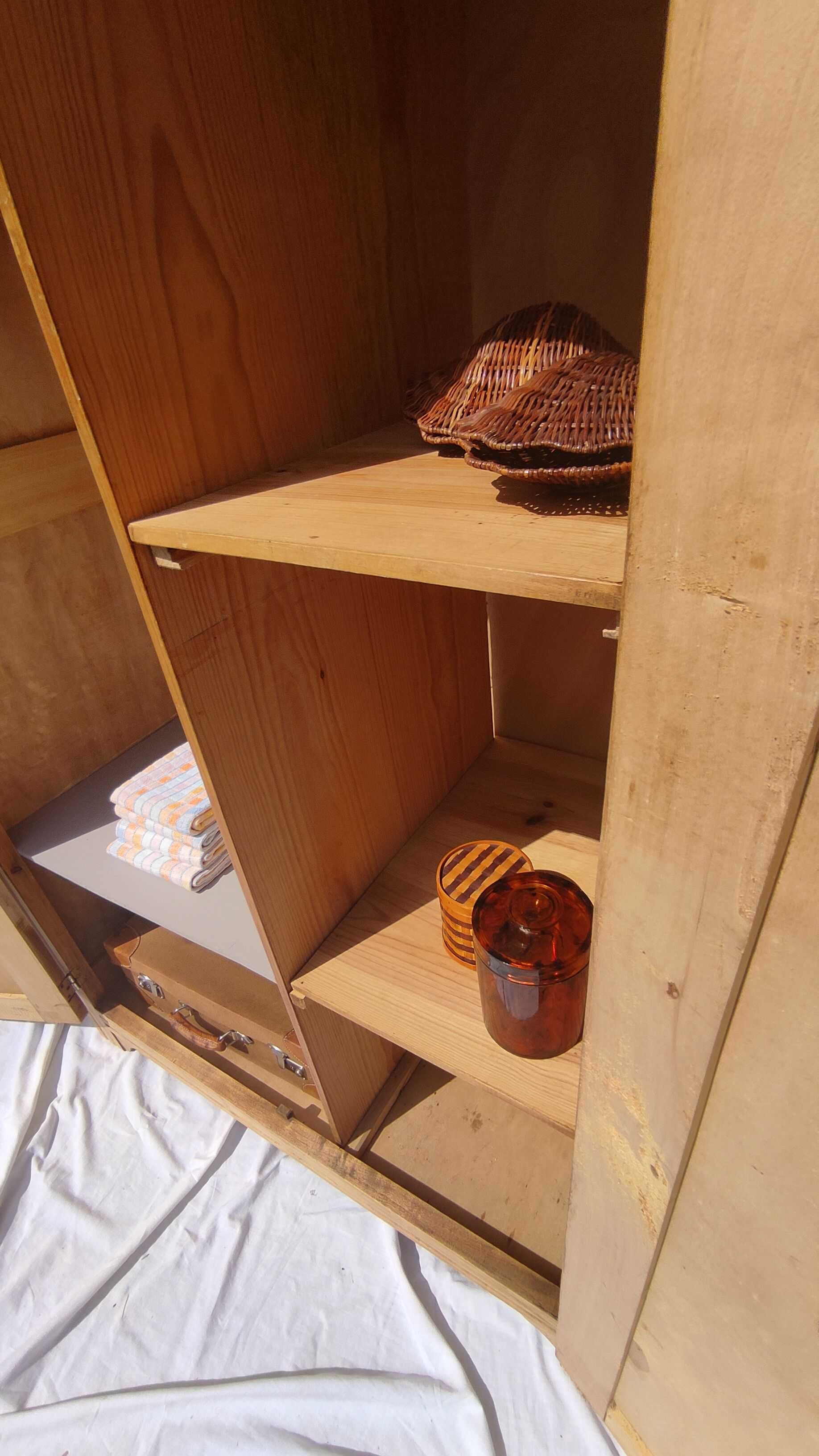 Parisian wardrobe in raw wood