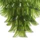 Green Murano Glass Petal Chandelier with Gold-Toned Support, Italy