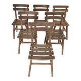 Set of 6 art brut chairs