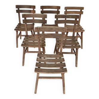 Set of 6 art brut chairs