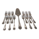 12 cake forks, pie server, silversmith Frionnet Dubarry