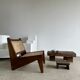 Asian solid wood quadripod brutalist coffee table H30 L81 l42