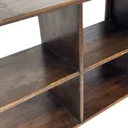 Vintage wooden wall shelve rack in oak brutalist minimalist design