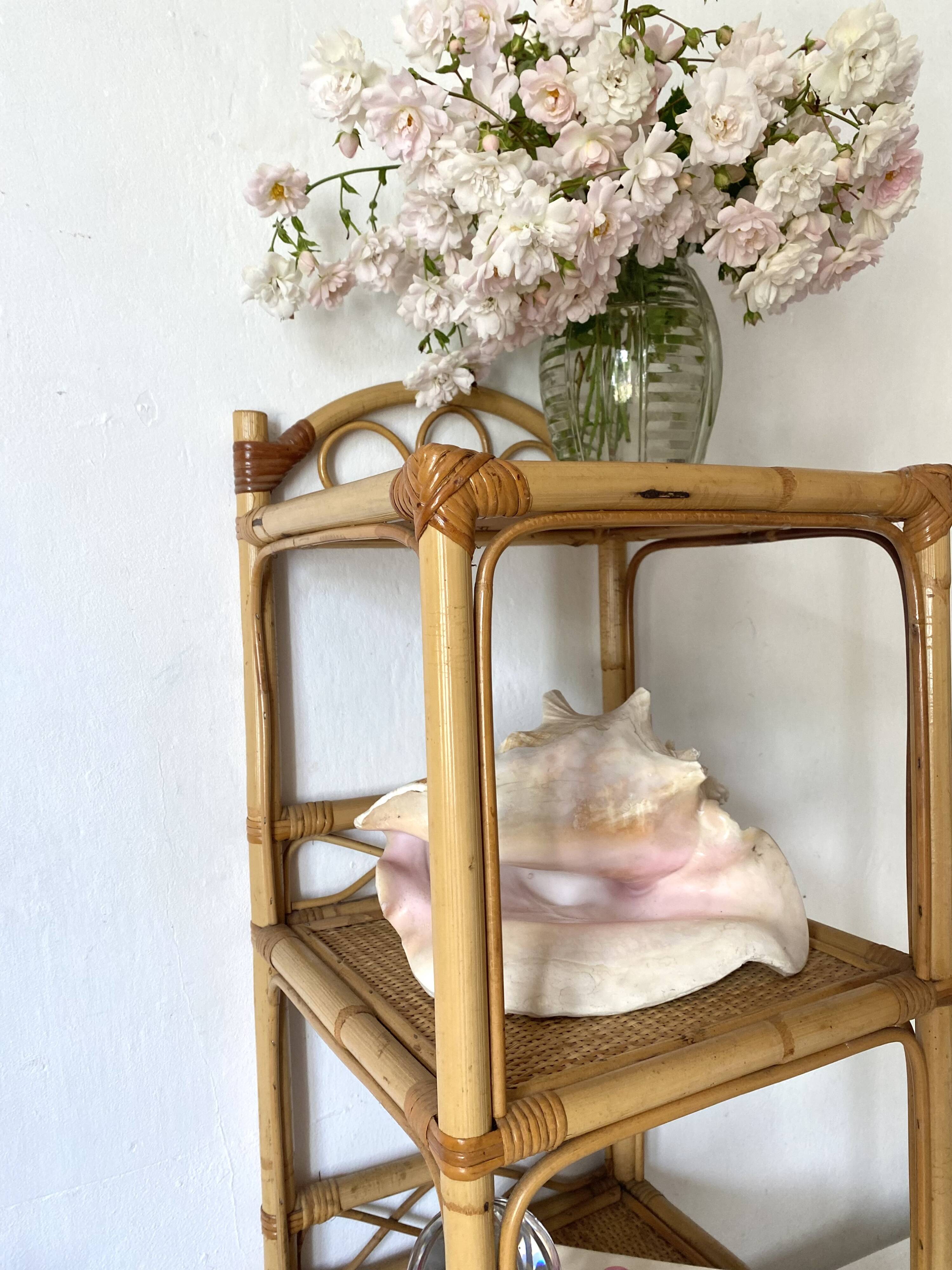 Vintage rattan shelf, bedside or end of sofa