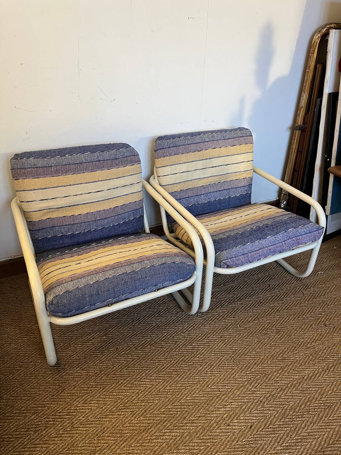Pair of vintage 70s armchairs by Marc Berthier for Prisunic