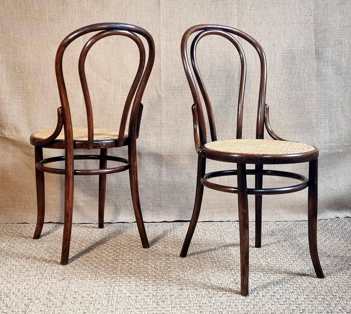 Pair of chairs bistrot Fischel n°18 of 1900 ca