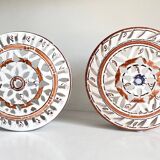 Handcrafted terracotta wall lamp enamelled bordeaux center