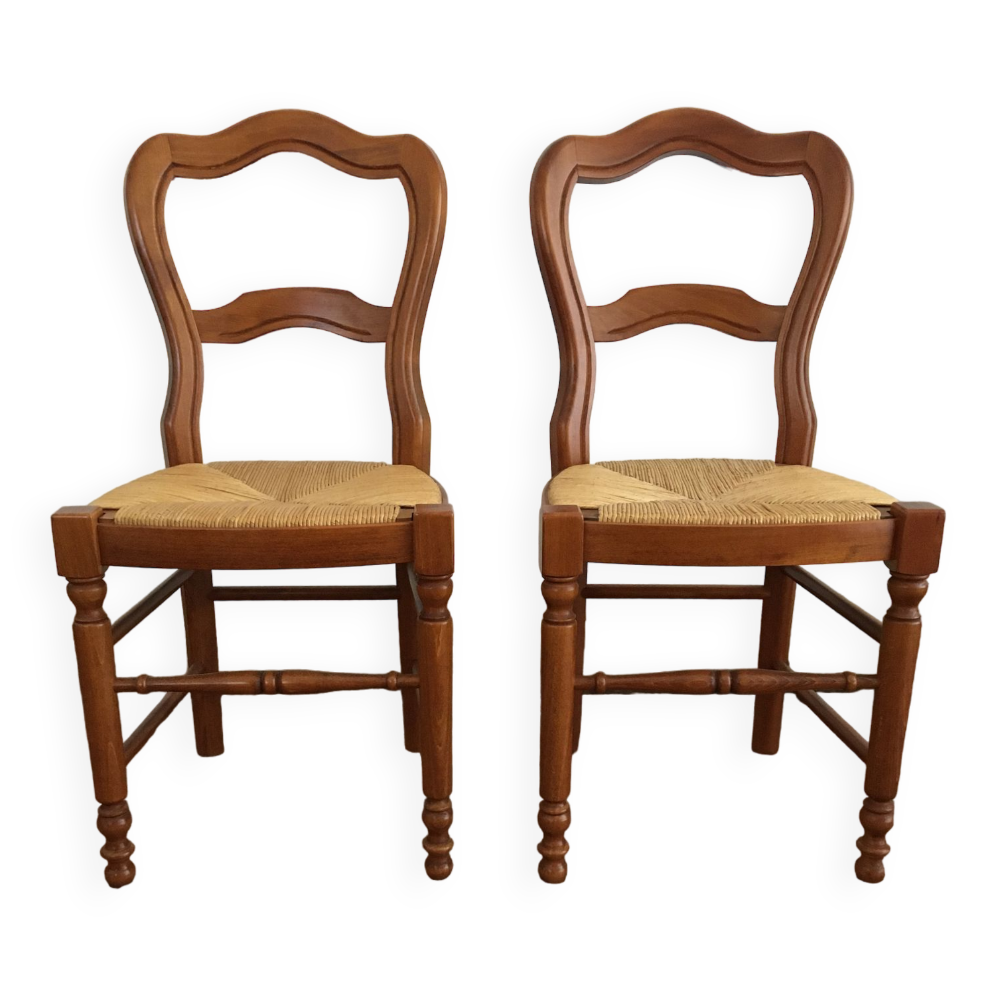 Set of 2 Baumann straw chairs