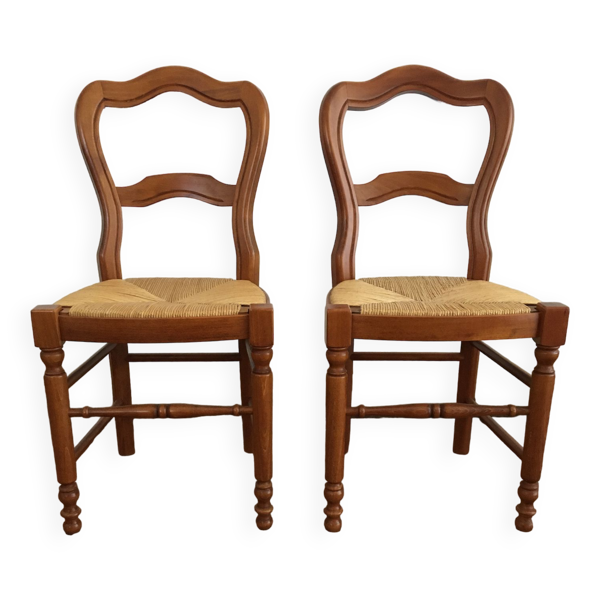 Lot de 2 chaises paillées Baumann