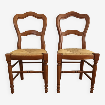 Set of 2 Baumann straw chairs
