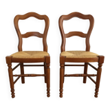 Set of 2 Baumann straw chairs