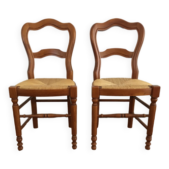 Lot de 2 chaises paillées Baumann