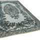 Hand-knotted carved turkish 1970s 198 cm x 323 cm blue carpet
