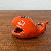 Whale Figurine Ashtray in Ceramic by Ceramica D'Arte, Salerno, Italy, 1970s