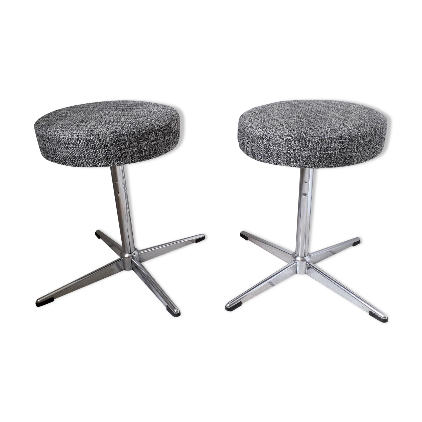 Pair of swivel stools 70s central foot
