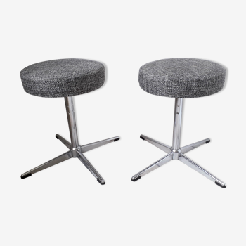 Pair of swivel stools 70s central foot