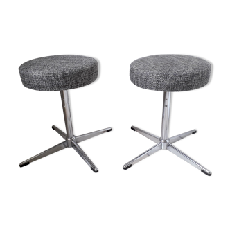 Pair of swivel stools 70s central foot
