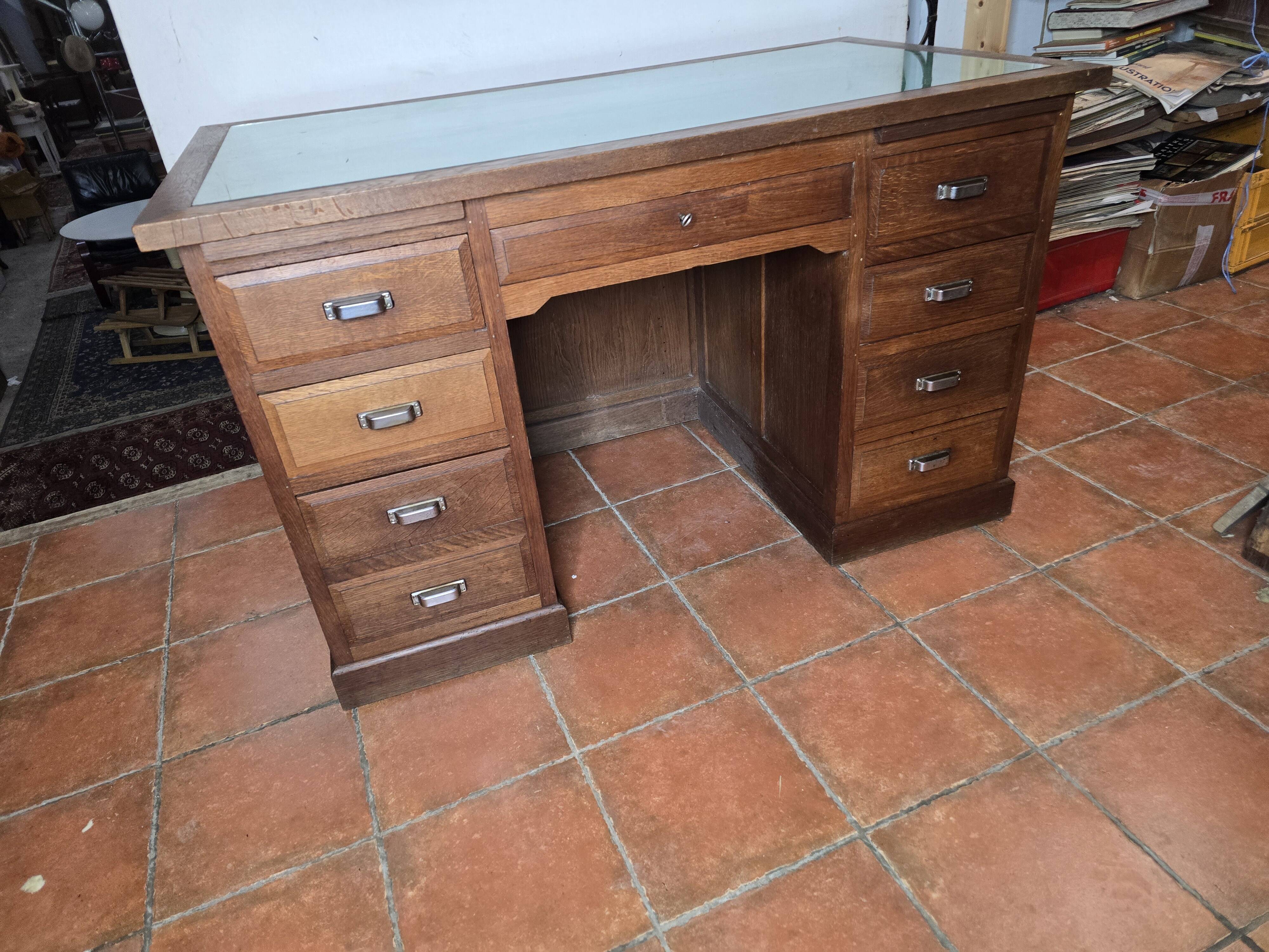 Solid oak minister's desk