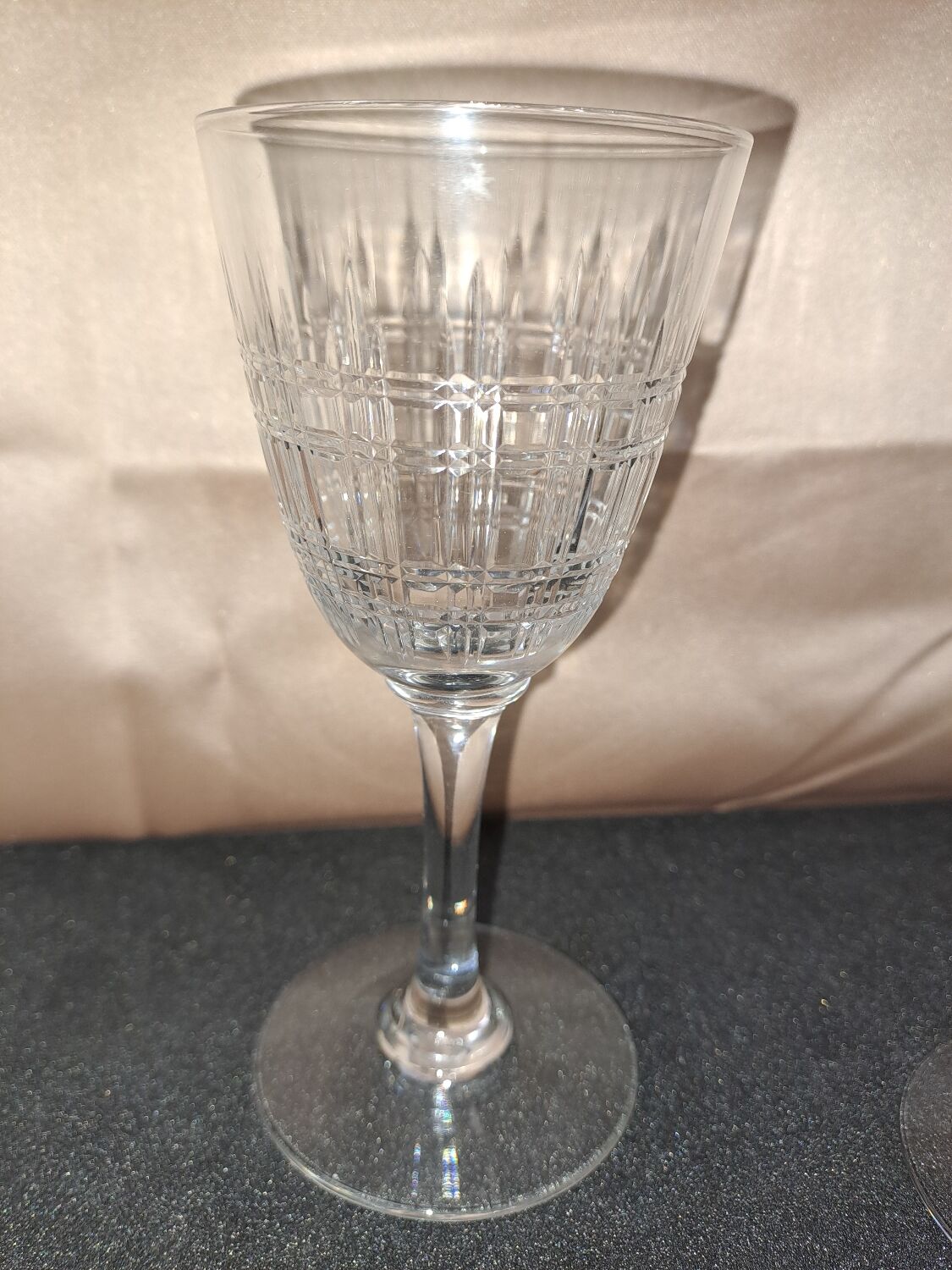 Set of 12 wine glasses, Baccarat, Cavour model, Year 1916