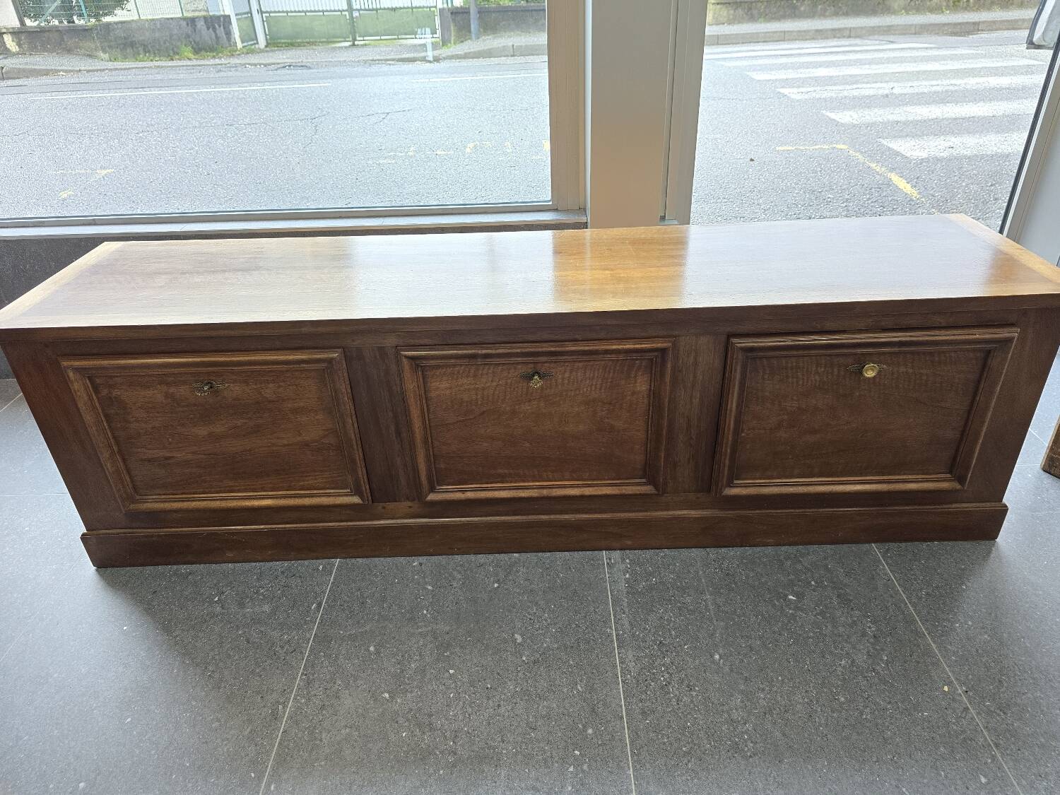Large walnut cabinet for under the eaves