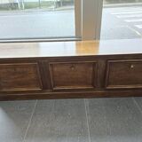 Large walnut sloping cabinet