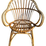 Set of 4 rattan armchairs from the 1960s, France.