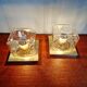 Pair of wall sconces in glass and brass, Limburg, 1970