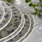 6 flat plates in English porcelain