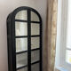 Black woven wood display cabinet