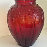 Large volute vase in pressed glass Art Deco