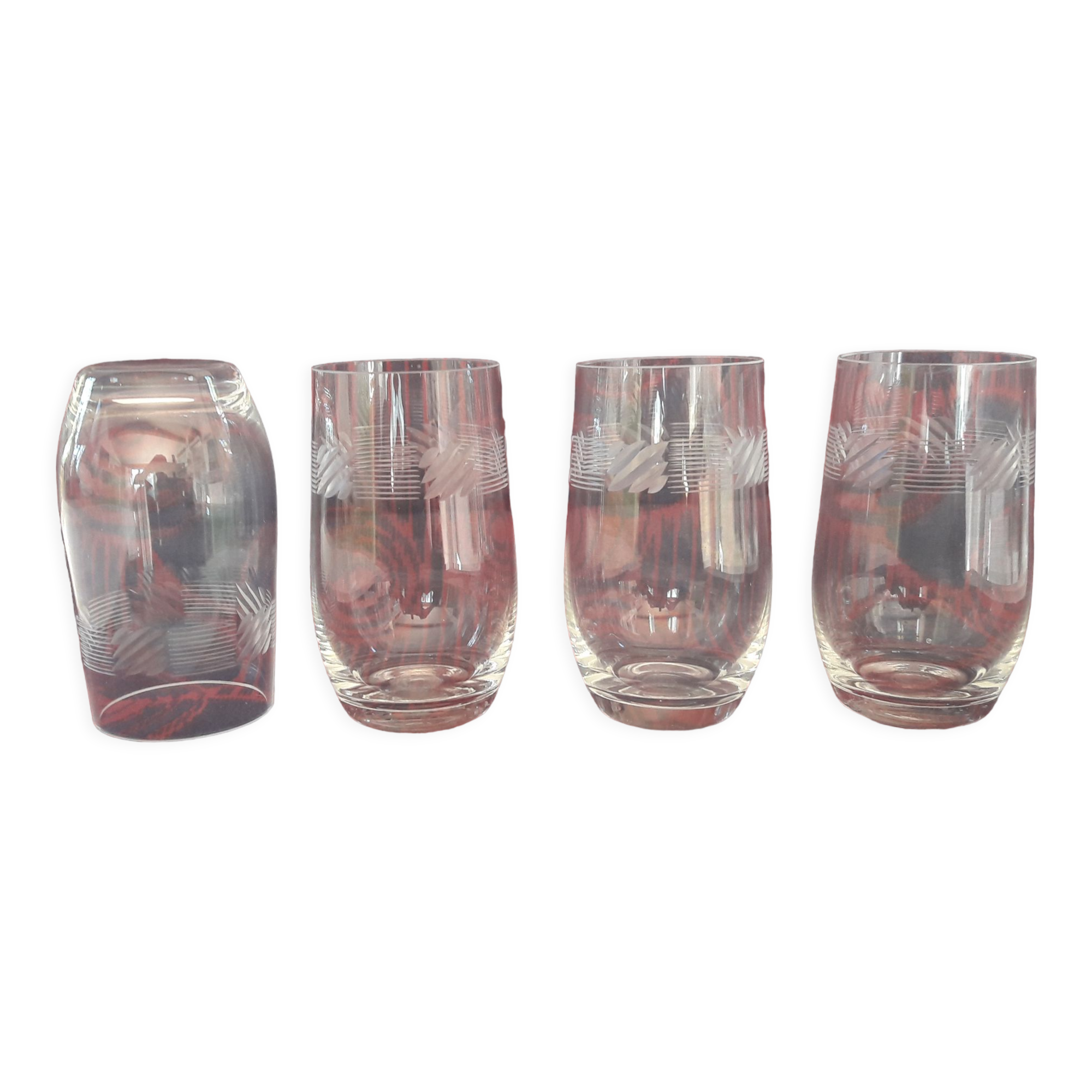Set of 4 art deco water glasses