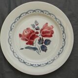 6 assiettes plates en faïence Digoin Sarreguemines, modèle Cannes