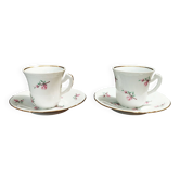 Pair of 20th century Couleuvre porcelain coffee cups