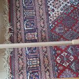 Vintage 1970s single rattan bed in blond wood