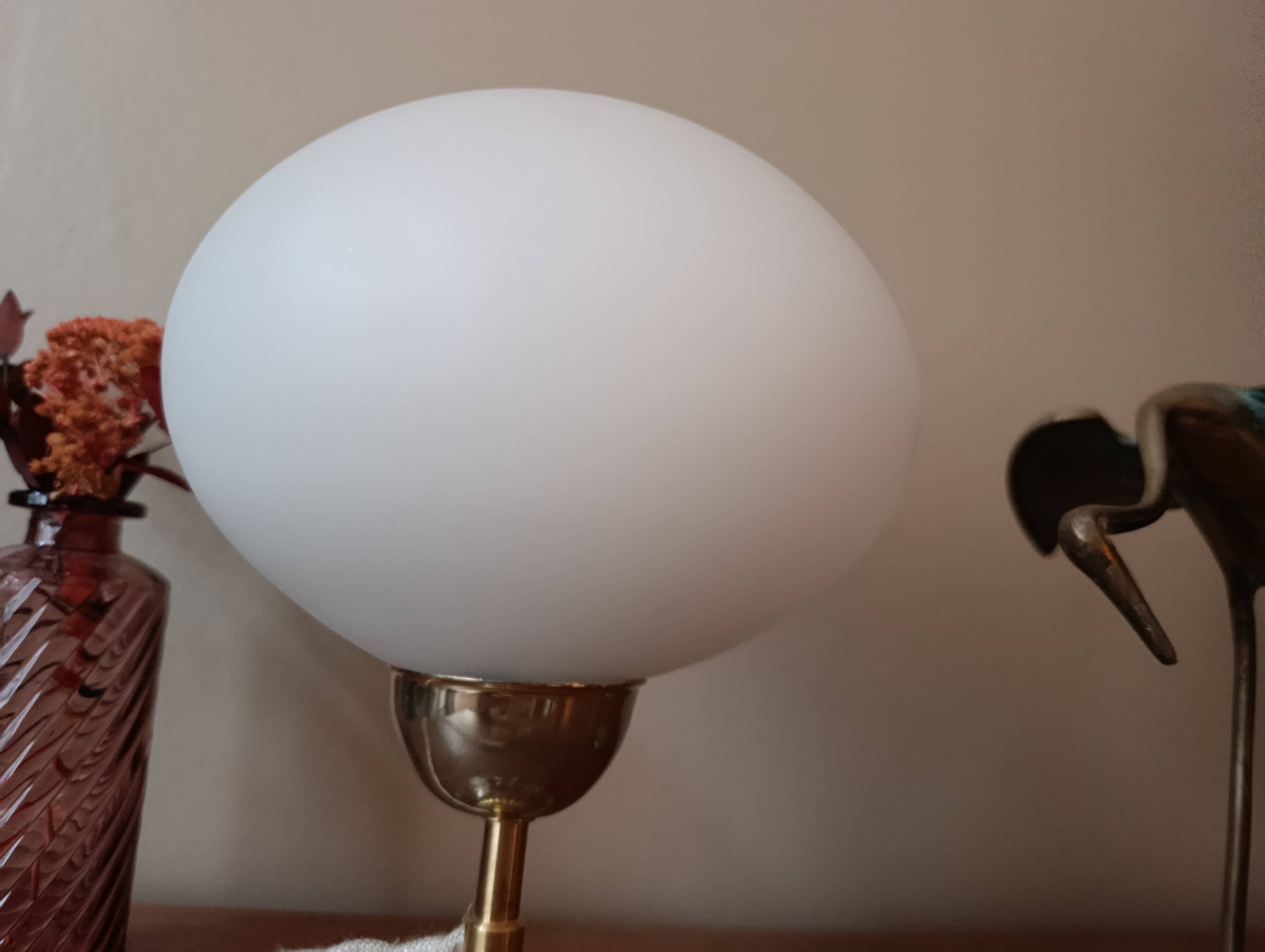 Upcycled white opaline lamp | romantic - retro chic