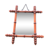 Former miroir says of barbier annee 30/50 bois style bambou true period 35x45cm